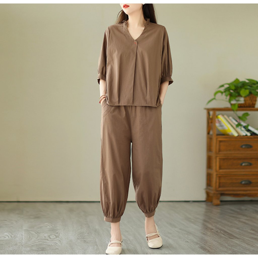 Cotton Linen 2 Piece Sets Women 2 Piece Sets Women Casual